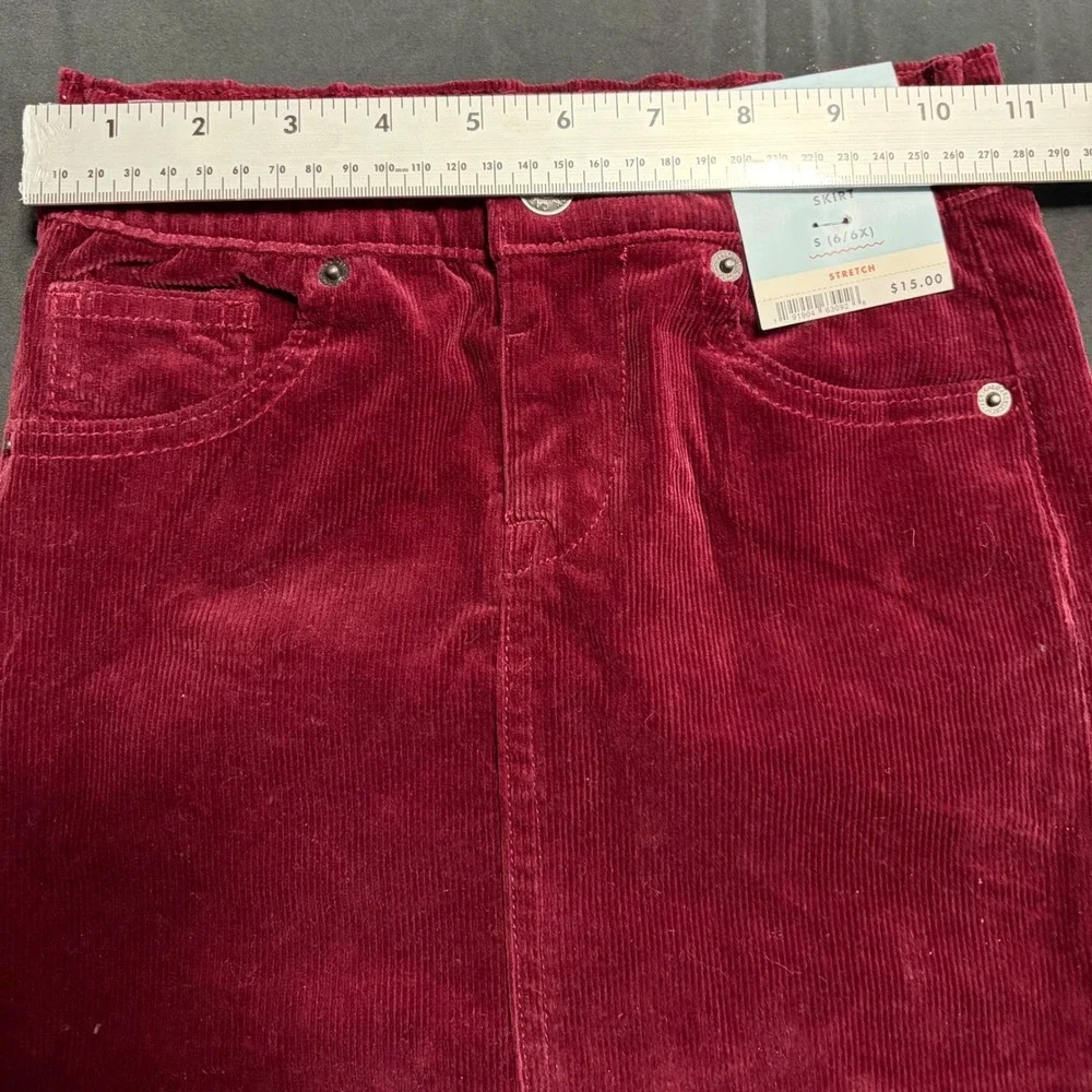 Cat & Jack Girls 6 6X Burgundy Corduroy Skirt Stretch NWT School Fall